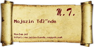 Mojszin Tünde névjegykártya